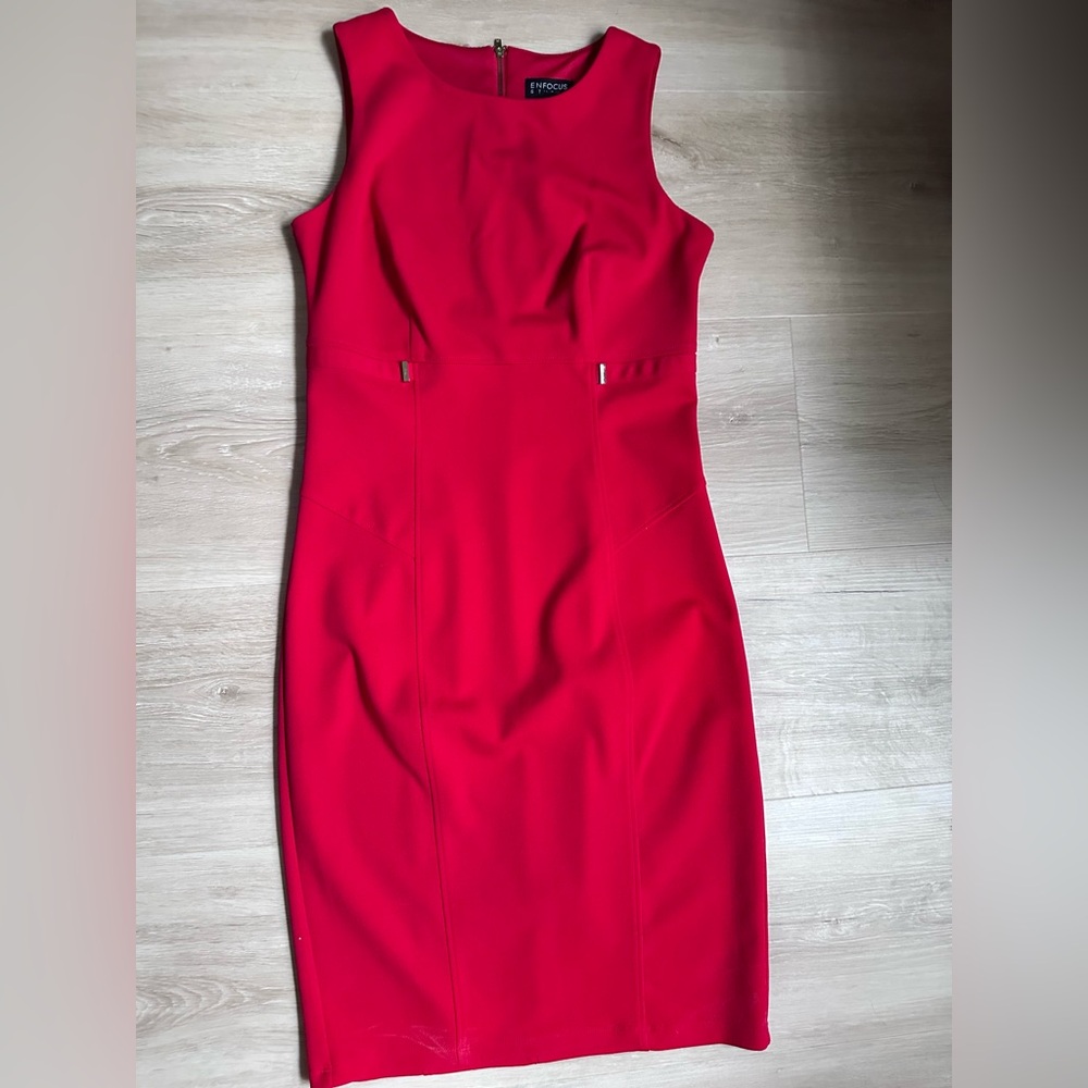 Enfocus Studio Red Sleeveless Dress